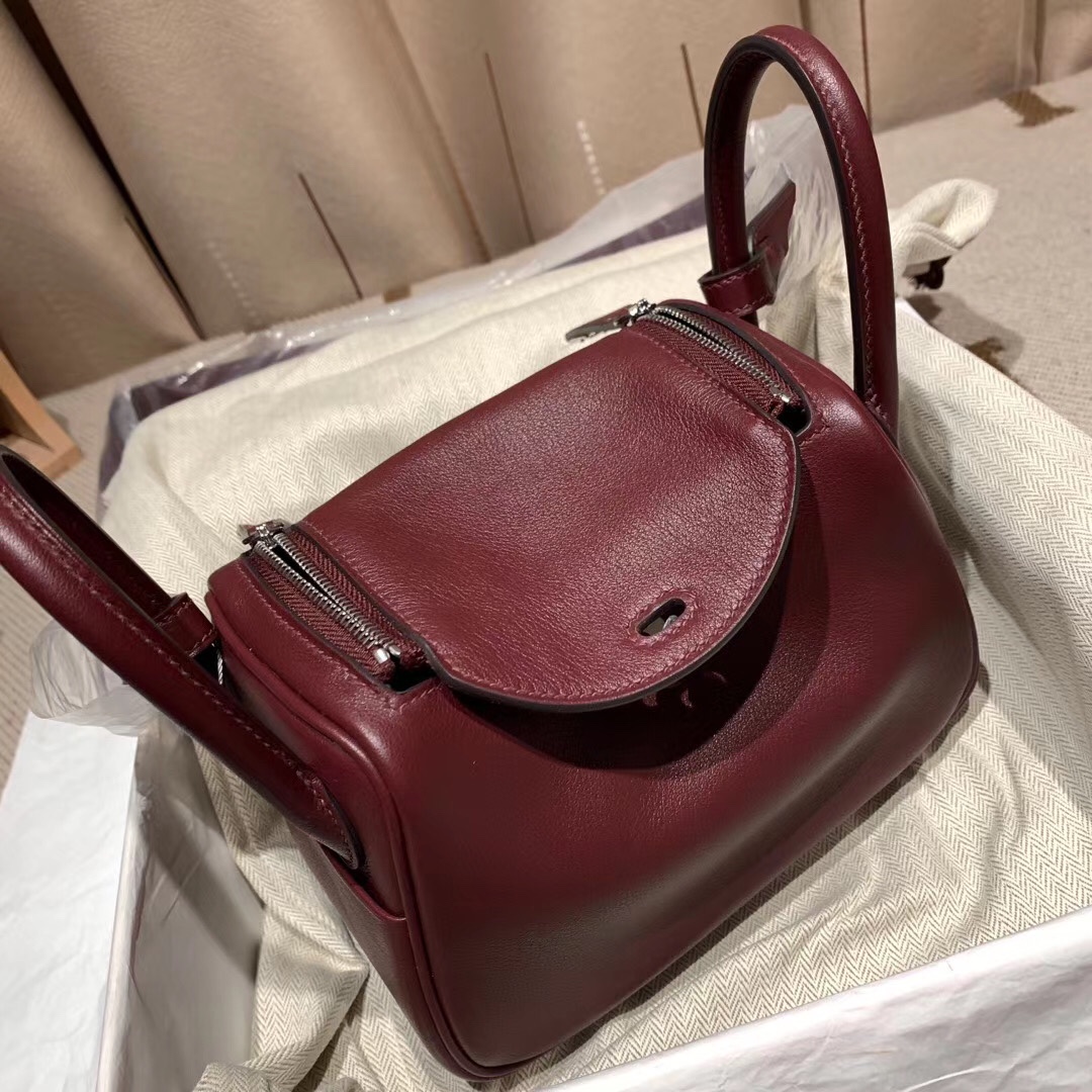 에르메스 미니 린디백19 브라운 은장